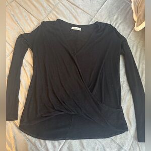 Abercrombie Black Long Sleeve Wrap Top